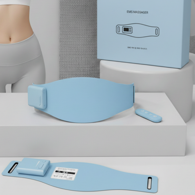 홈마스택 복부 온열 EMS 마사지기 무선 저주파 복근운동기 허리 마사지기, 퍼플, 1개