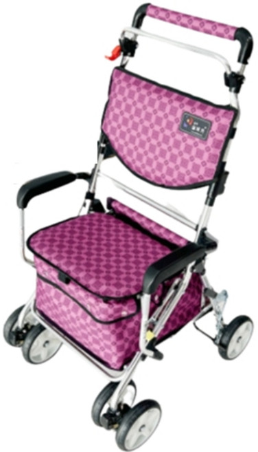 고급형 실버카 단비 삼주유니콘 국산 노인 보행기 노인용 실외보행기 고령자 보행보조용 접이식 의자차 어르신 팔걸이 보행차 할머니유모차 워커 장기요양 보험 등급 복지용구, 비건디(핑크), 노인장기요양등급 구매(본인부담금 15%), 1개