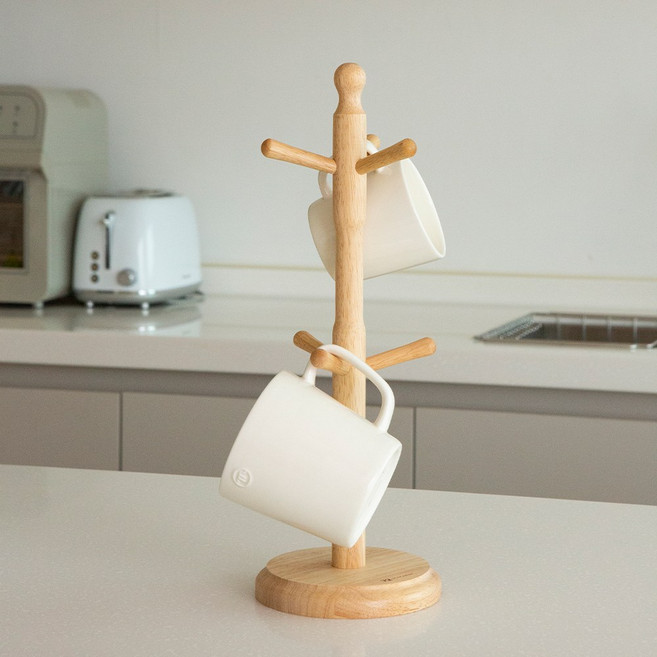 쿡차미 원목 머그컵 걸이, 1개