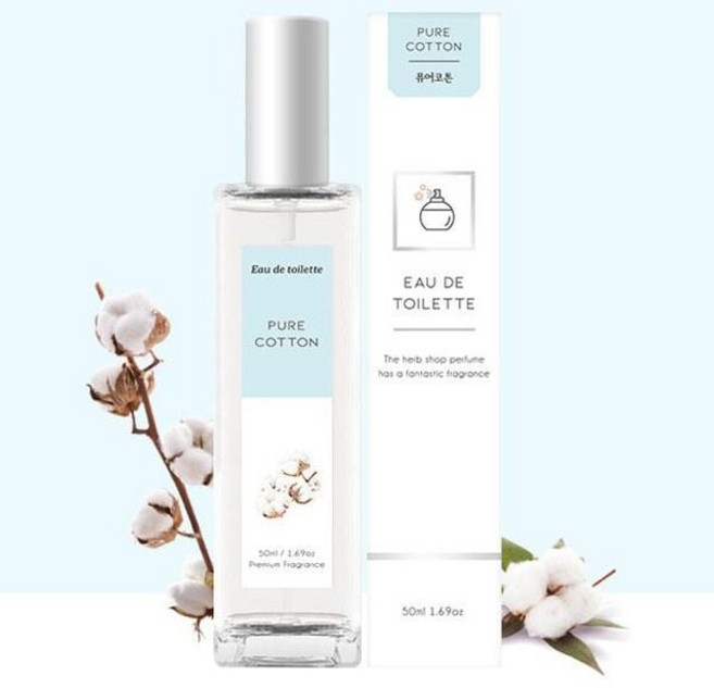 더허브샵 향수 퓨어코튼 오드뚜왈렛 50mlhoh3+2Rcs