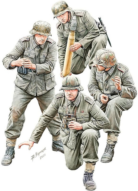 미니아트 1/35 독일 포병 4체입 플라모델 MA35471