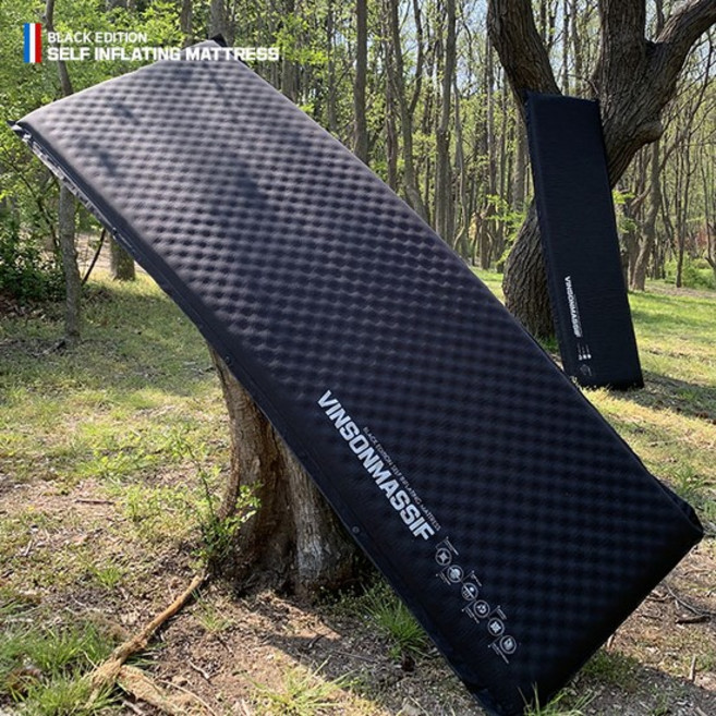 빈슨메시프 자충매트 시그니처8T 싱글 캠핑 1인 에어 휴대용 블랙