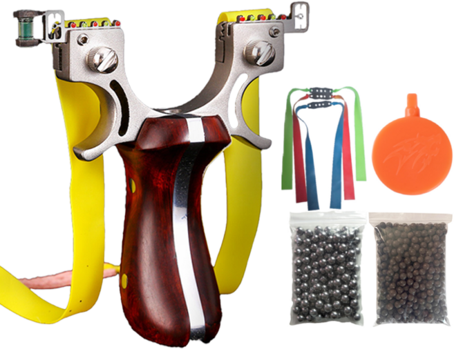 새총스토어 편궁새총 (새총고무줄 3개 쇠구슬 100개 세라믹볼 300개 새총타켓 포함), 1세트