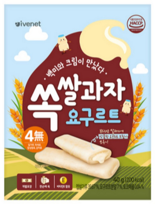 아이배냇 쏙쌀과자, 요구르트맛, 40g, 2개
