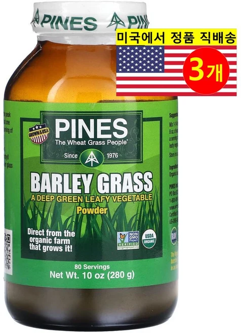 파인스인터네셔널 보리순 파우더 280g, 3개 - 쿠팡