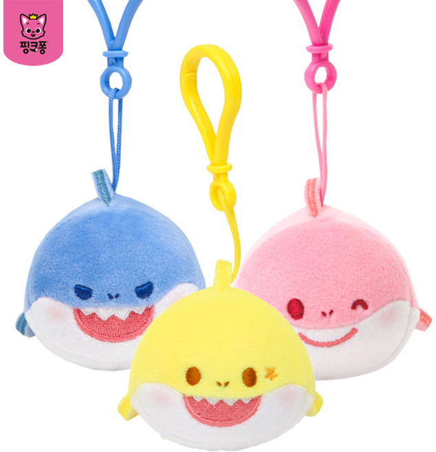 핑크퐁 아기상어 미니 인형 키링 2종세트(아빠상어/아기상어/엄마상어 택2), 아빠상어+엄마상어, 1개