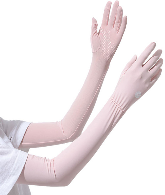 투데이리빙 자외선 차단 여성 장갑 팔토시 양손 2p 세트 여름 아이스 토시 손가락 쿨토시, R99543P(2P, 1세트, 핑크