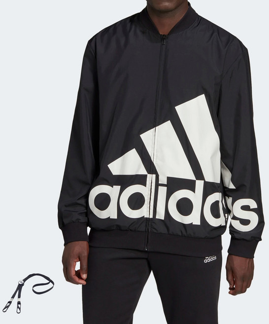 아디다스 봄버 스타일 워밍업 봄가을 윈드재킷 블랙 + PG스트랩줄