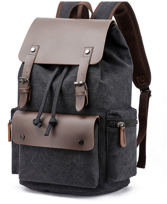 ANYOU 남녀공용 캔버스 백팩 대용량 통근 배낭