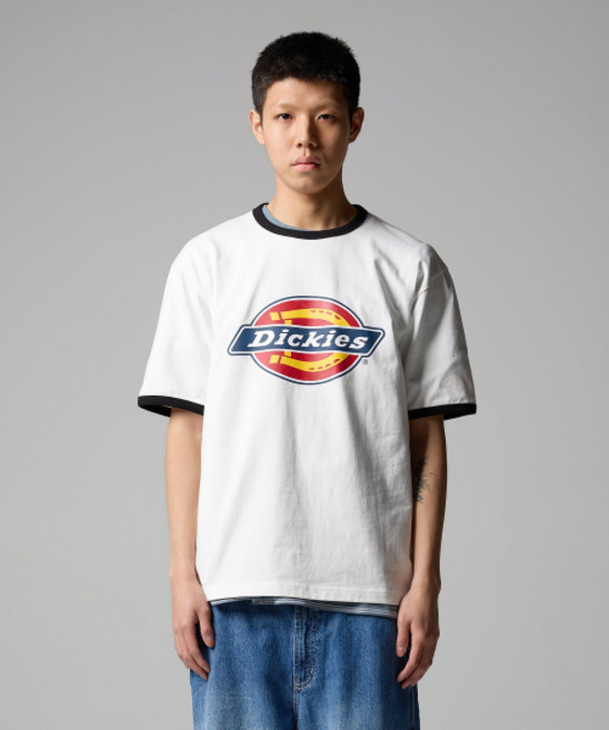디키즈 DICKIES 트리 로고 링거 티셔츠 White DIKU251LRTS005WH 164471