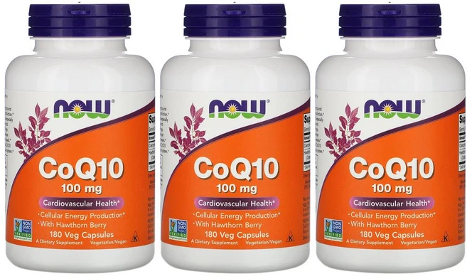 [2+1] NOW Foods 나우푸드 CoQ10 100mg 180정 산사나무 열매 함유 코엔자임 Q10 큐텐 코큐텐 호손베리 Hawthorn Berry Coenzyme 3개 - 쿠팡