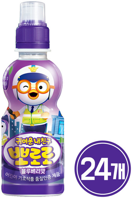 팔도 귀여운내친구 뽀로로 블루베리맛, 235ml, 24개