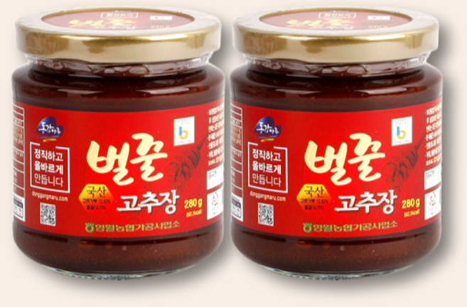 영월농협 동강마루 벌꿀 고추장 280g x 2병 달콤한 밥도둑 반찬용 장류 세트, 2개