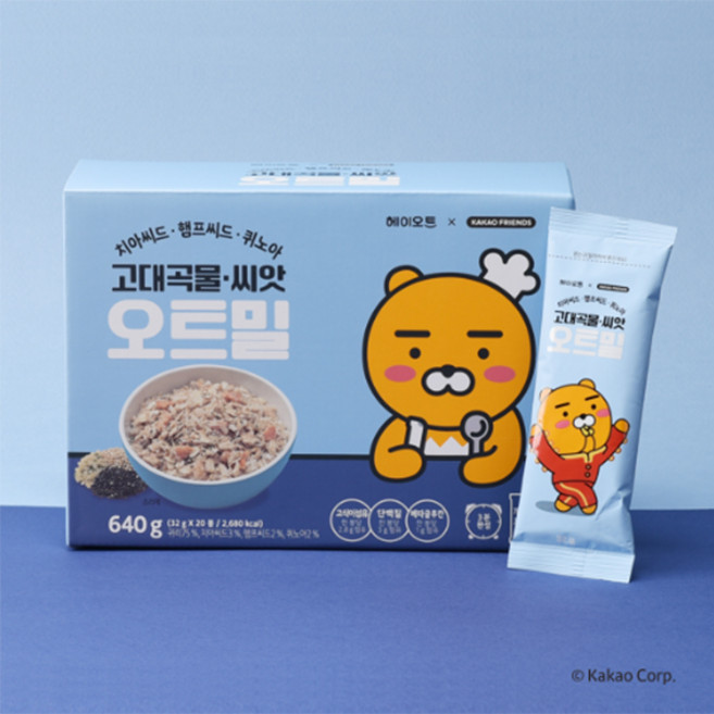 헤이오트 카카오프렌즈 고대곡물 씨앗 오트밀 20p, 640g, 5개