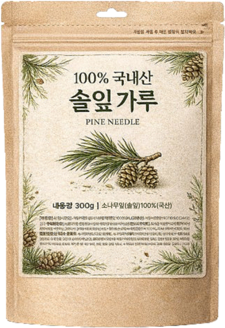 100% 국산 솔잎 가루 분말 첨가물 없는 국내산, 1개, 300g