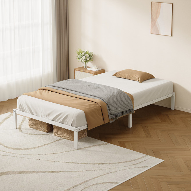 KURUA 철제 침대프레임 침대깔판 매트리스 받침대 바닥 깔판, 흰색