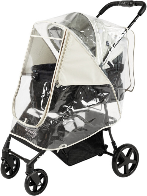 코지코너 강아지유모차 레인커버 매쉬창 반려견 개모차 방풍커버 모기장 커버, Free Size (Black), 1개