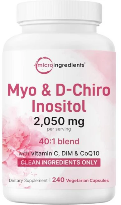 Myo-Inositol & D-Chiro Inositol 2 050mg | 240 Veggie Capsules + Vitamin C Folate DIM & CoQ10 |, Myo-Inositol & D-Chiro Inosito - 쿠팡