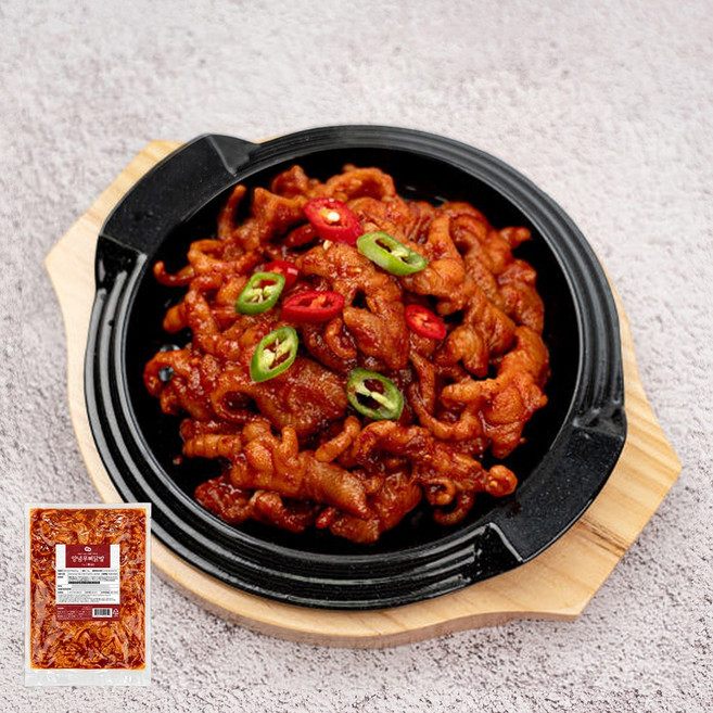 매운 불 닭발 1kg 무뼈 양념닭발 숯불 캠핑음식, 1개