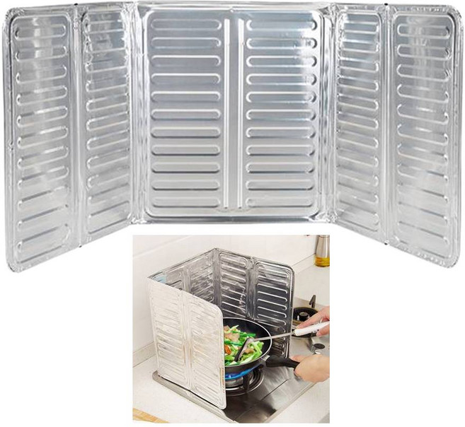 알루미늄 호일 가스렌지 가드 x 2개 기름 튐 방지 커버 바람막이