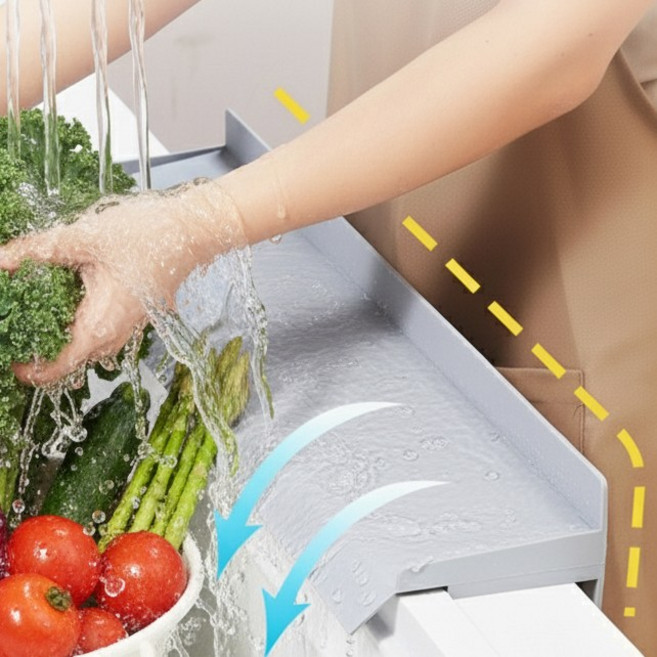 에스위두 물튐 방지 고밀도 실리콘 처마 싱크대 물막이, 1개, 그레이70cm