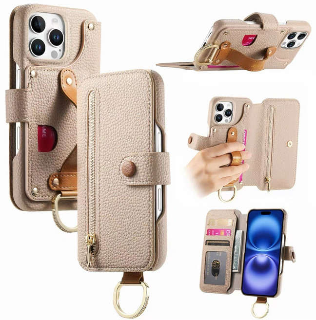 VELOA 아이폰 17 16 프로 프로맥스 카드수납 지갑형 PU 레더 여자 케이스