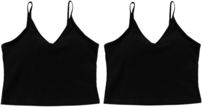 라이트필 인생 크롭탑 노브라 여성 브라탑 끈 이너나시 2P