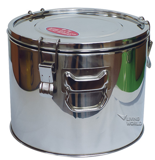 리빙월드 A형 스텐이중국통 15호 /급식용이중국통 보관용기 스텐밥통 이중밥통 스텐국통, 1개