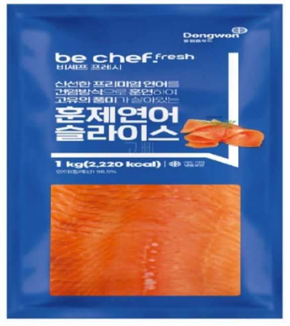 동원 비셰프 훈제연어 슬라이스, 1kg, 3개
