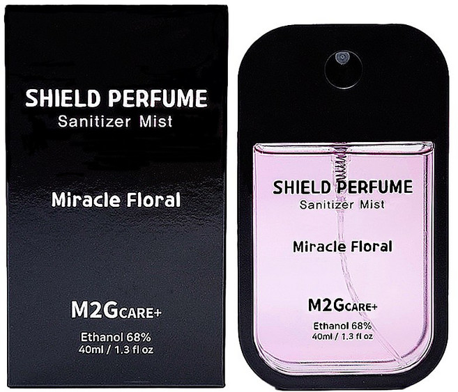 M2G CARE+ 휴대용 손소독제 뿌리는 미니 향수 보습 쉴드퍼퓸 미라클 플로럴, 1개, 40ml