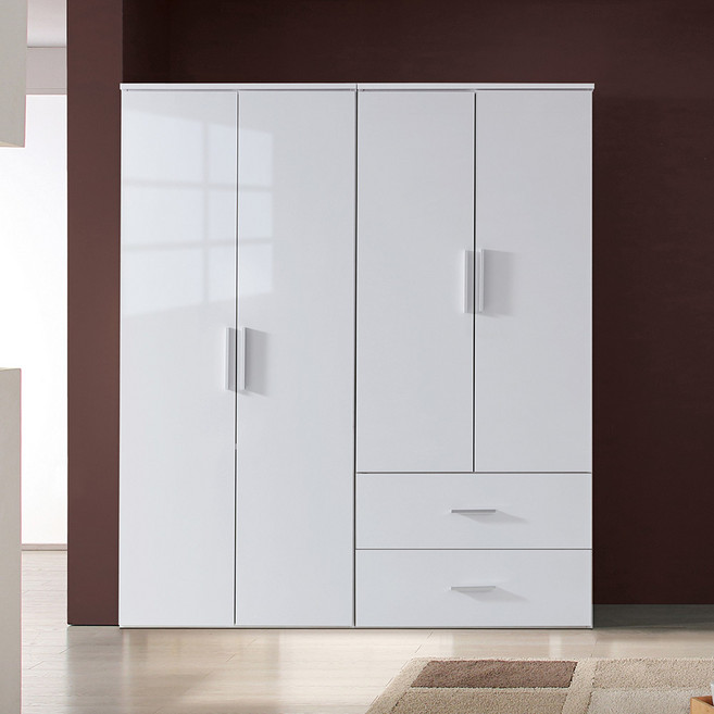 동서가구 엘거스 2단서랍 옷장 이불장 1600 장농세트 장롱 옷방 DF921767, 화이트, 이불장[선반]