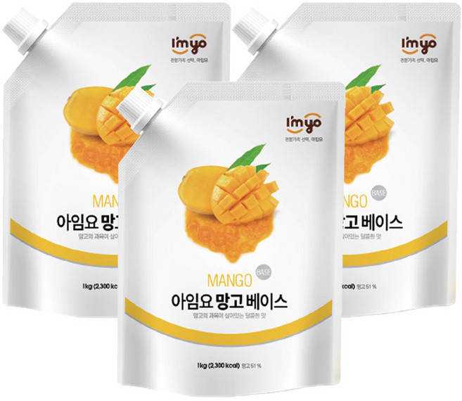 [아임요] 과일베이스1kg-망고, 1kg, 3개