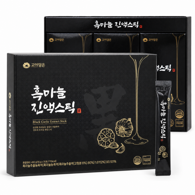 HnF 농협 고이담은 흑마늘진액 스틱 국산 남해흑마늘 높은항산화 선물용 식약처인증 HACCP, 30개