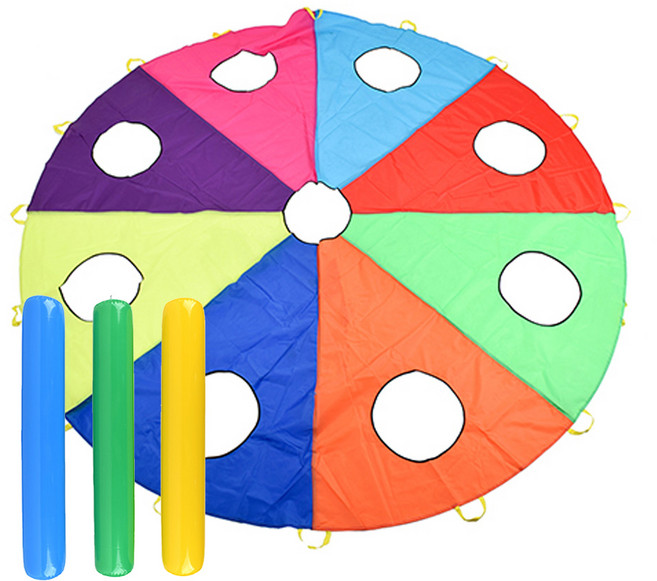 플레이잭 낙하산 두더지 잡기 놀이(3m) 에어봉3개 파라슈트 KC, 3m, 1개
