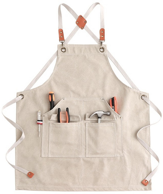 작업 원예 앞치마 데님 공방 에이프런 카페 빈티지 밀크티 솝, 04.베이지, 1개