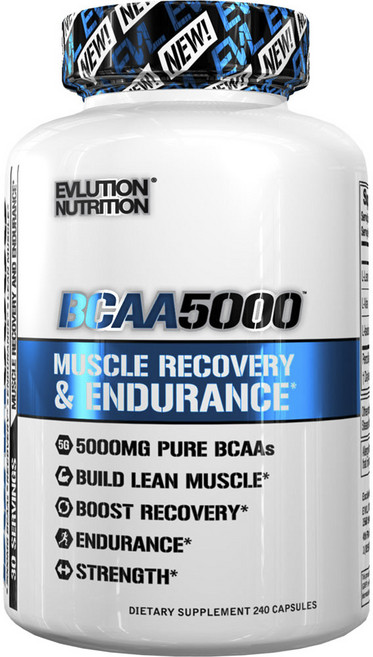 EVLUTIONNUTRITION BCAA支鏈胺基酸膠囊 5000mg, 240顆, 1罐