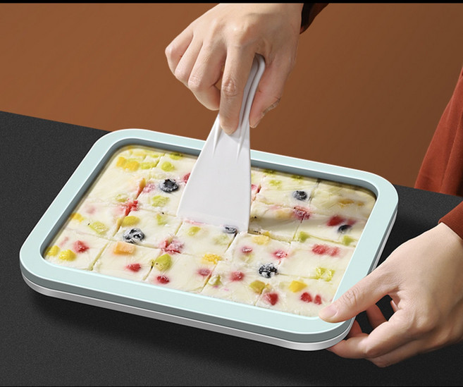 스테인리스 스틸 철판 아이스크림팬 아이스크림 메이커 주걱 포함, 화이트, 1개