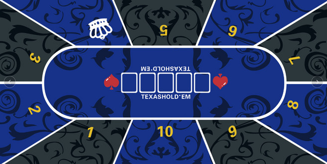 다이사이 보드게임 룰렛매트 패턴 홀덤 바카라 블랙잭, 1200x600x2mm, 1개, 파랑 3