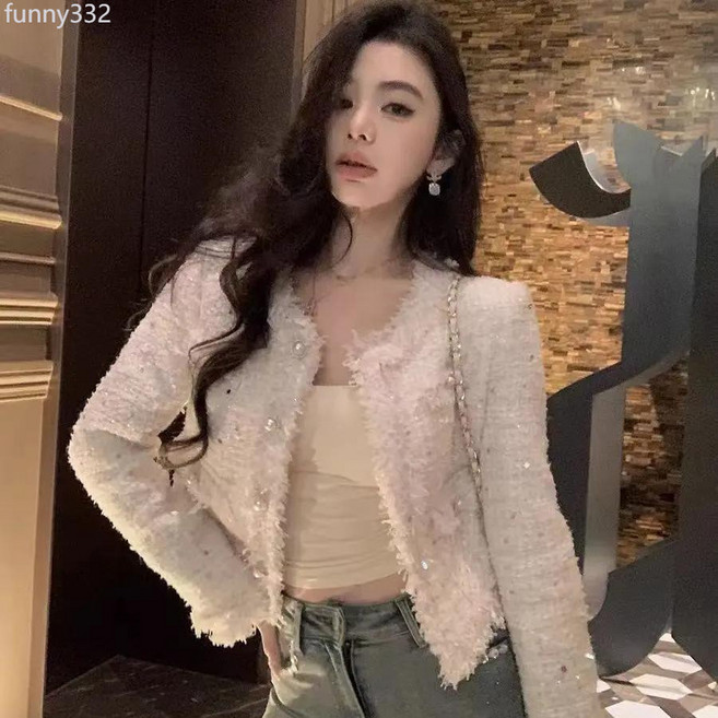 春秋新款高級千金小個子名媛氣質上衣寬鬆短款顯瘦香風外套女