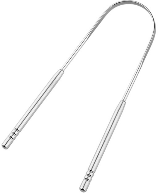 U자형 혀 스크레이퍼 코팅 클리너 스테인레스 스틸은 구취를 제거합니다 신선한 호흡 청소 남여 구강, 1개