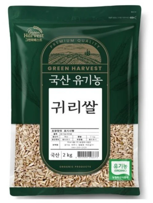 그린하베스트 국산 유기농 귀리, 2kg, 1개 - 쿠팡