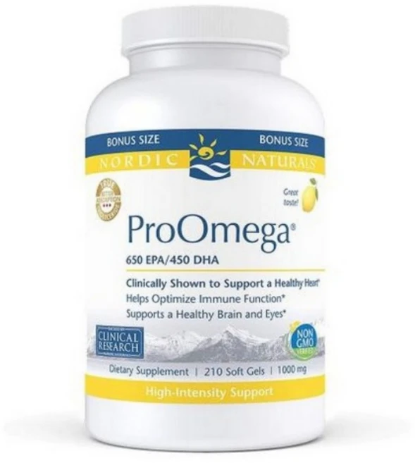 Nordic Naturals 프로오메가 650 EPA /450 DHA 1000mg 레몬 소프트 젤, 210정, 1개 - 쿠팡