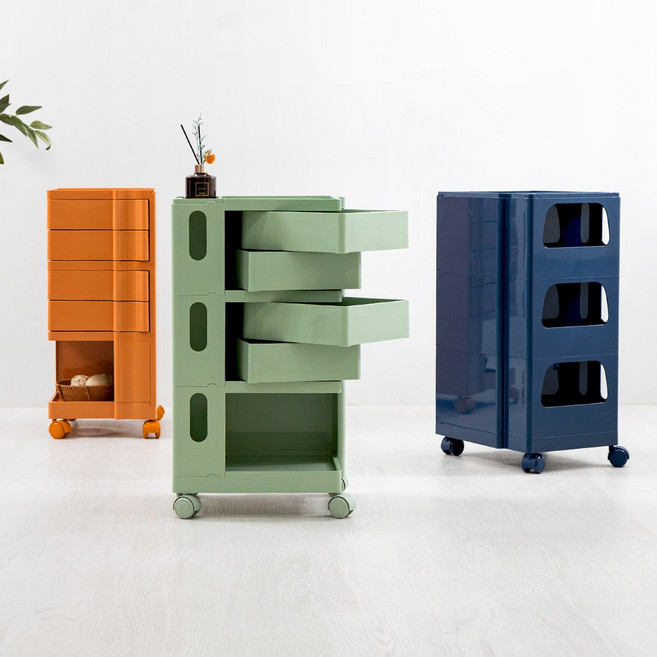 위드퍼니처 매직 이동식 회전 서랍 트롤리 2 4단, 머스타드