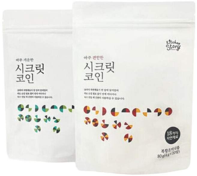빅마마 이혜정의 시크릿코인 5팩 총 100알(편안한맛 4팩+개운한맛1팩 팩 당 20알 코인육수 분말육수, 5개, 80g