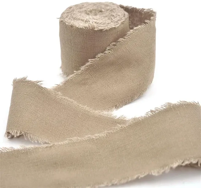 4CM x 5M 손으로 찢어진 닳은 가장자리 코튼 린넨 리본 결혼식 초대장 부케 포장 크리스마스 발렌타인 데이, 01 4cmx5m, 01 17