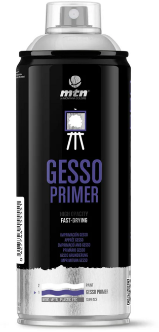 MTN PRO Gesso Primer 젯소 프라이머 스프레이 캔버스 아크릴 회화 바탕제, 젯소 프라 이머 m tnPR O [wh ite], 1개, 400ml