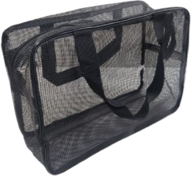 해피쇼핑 메쉬 워시백 2개세트 사우나 목욕탕 가방 수영장 여행용 파우치 세면백