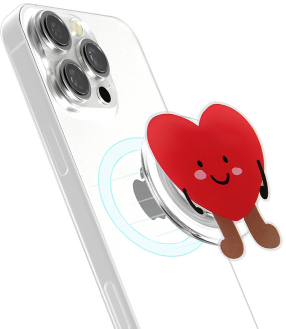 니하 아이폰 맥세이프 그립 홀더 스마트톡, 1개, 레드하트