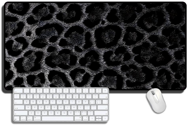 (호피도)XXL 대형 마우스패드 900X400X3mm 고해상도 인쇄 미끄럼 방지, 표범3, 1개