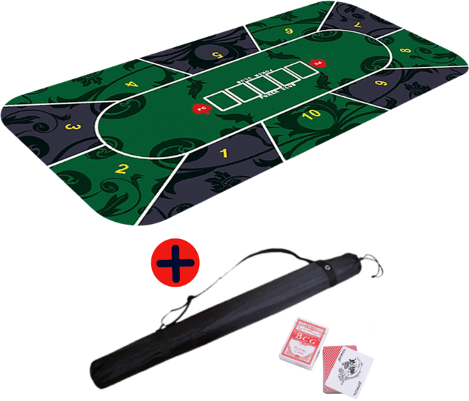홀덤 포커 매트 테이블 칩 카드 세트 게임 패드 보드게임 트럼프카드 포함, 그린, 1개